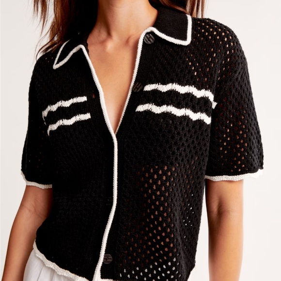 Abercrombie Crochet Button-Up Polo - Picture 3 of 5